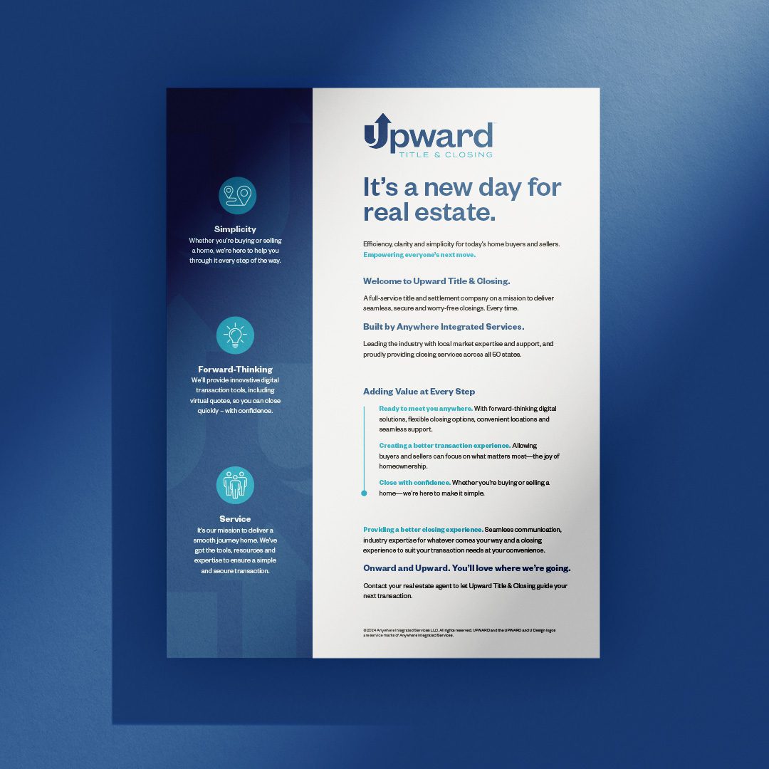 Upward Title & Closing flyer featuring the superior services and expertise of our team.