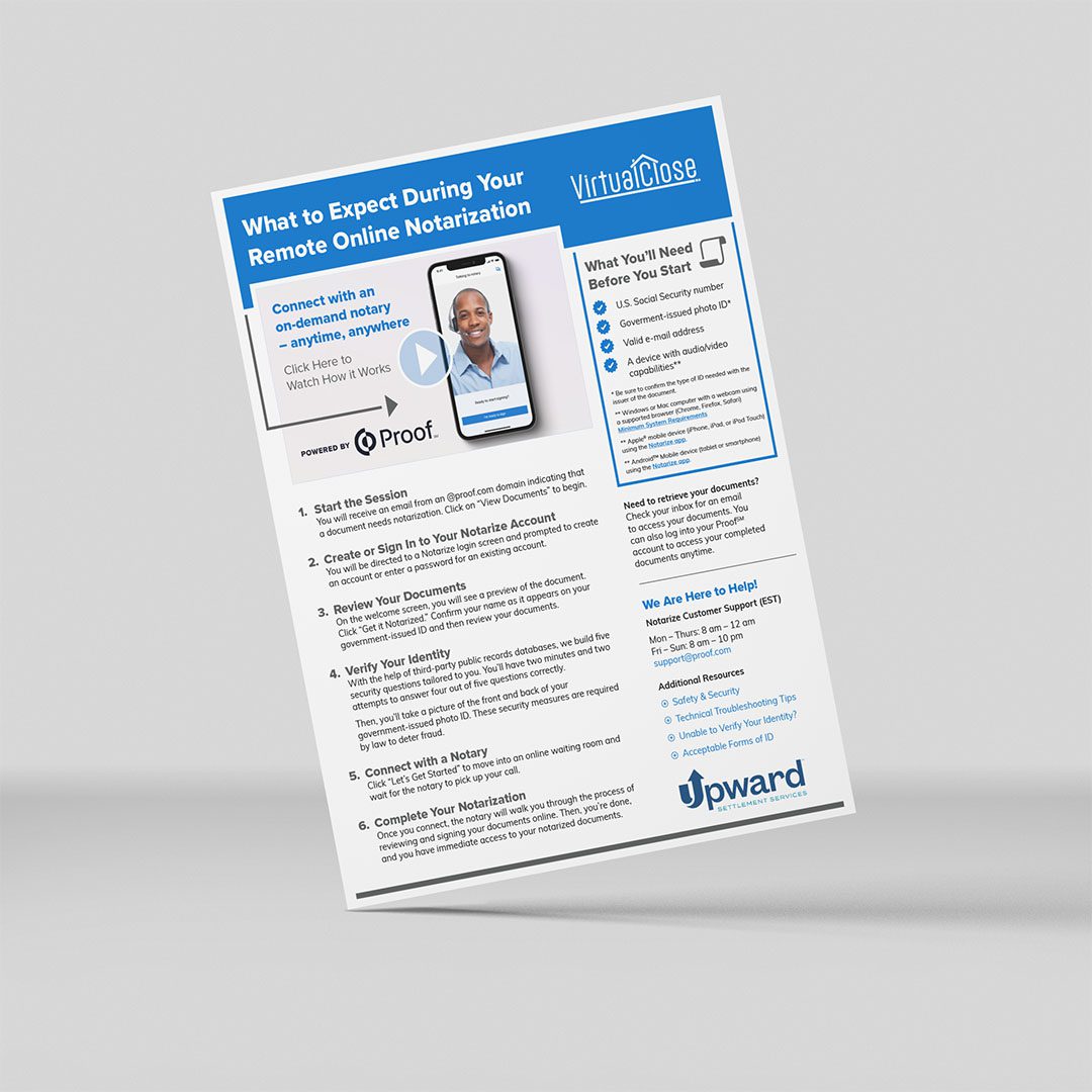A description for participants on the VirtualClose, remote closing experience.